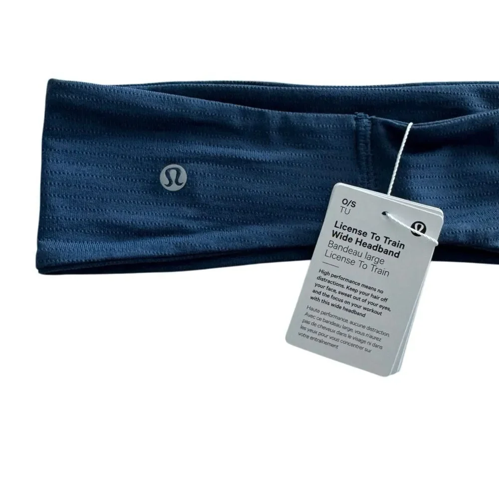 License to Train Wide Headband Blue Twill
